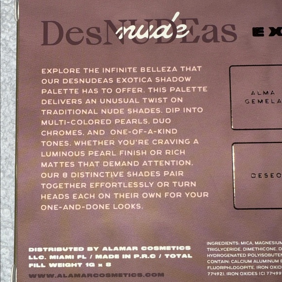 NIB 𝐀𝐋𝐀𝐌𝐀𝐑 𝐂𝐎𝐒𝐌𝐄𝐓𝐈𝐂𝐒 𝐸𝑥𝑜𝑡𝑖𝑐𝑎 𝑁𝑢𝑑𝑒 𝑃𝑎𝑙𝑙𝑒𝑡 - Picture 5 of 14